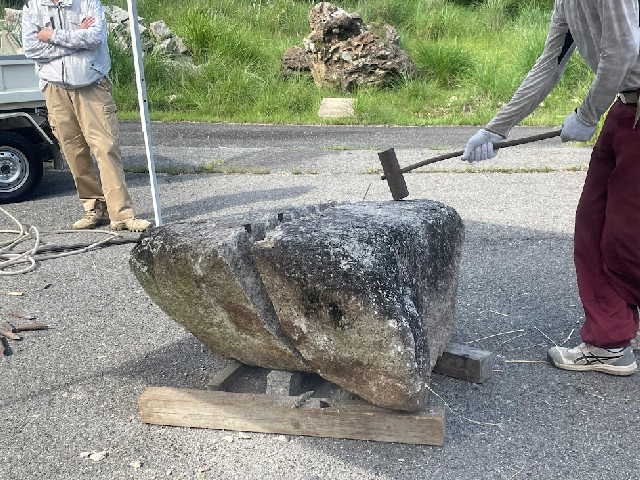 豆矢での荒割り